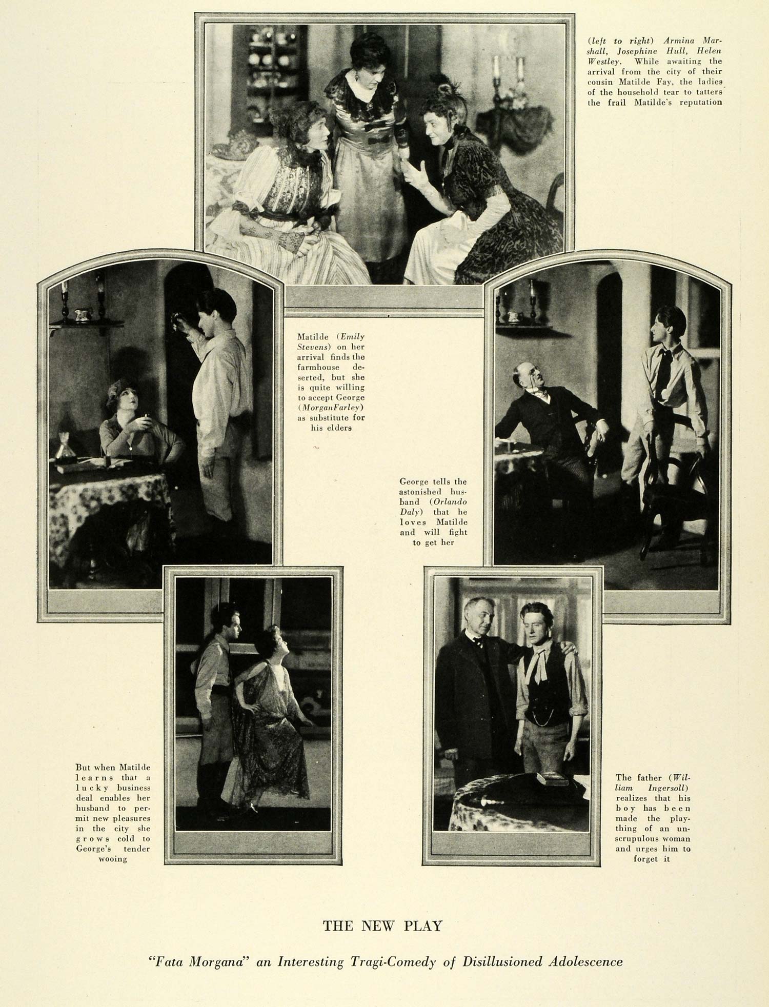 1924 Print Fata Morgana Theatre Emily Stevens Armina Marshall Hull Daly Play THM