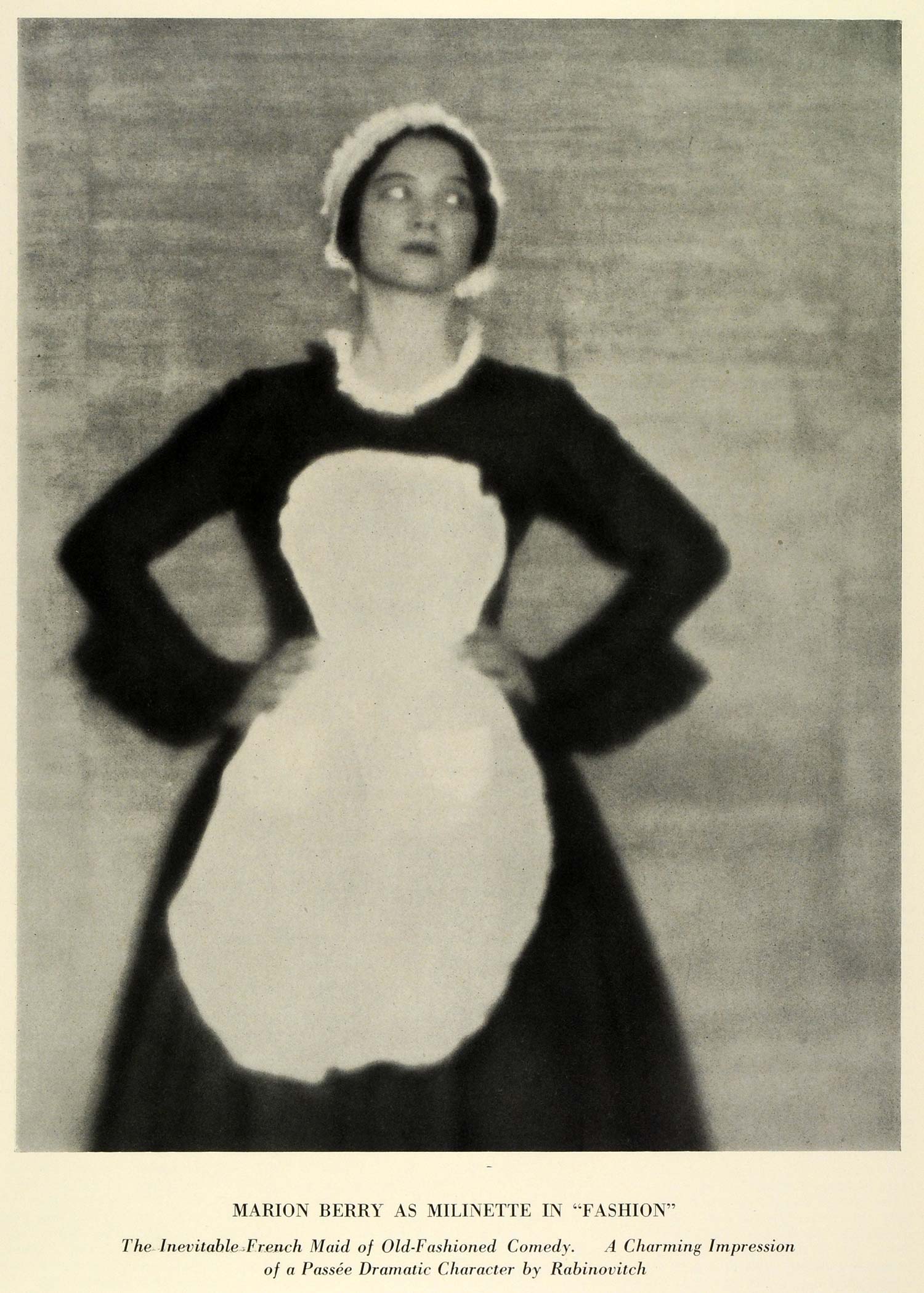 1924 Print Marion Berry Fashion Comedy French Maid Rabinovitch Actress  Stage THM