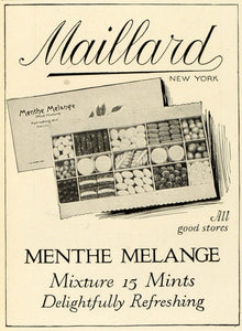 1924 Ad Maillard Menthe After Dinner Mint Melange Candies Sweets Dessert THM