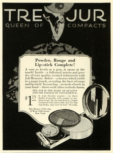 1924 Ad Tre Jur Cosmetics Makeup Compact Lipstick Rouge Powder Pricing New THM