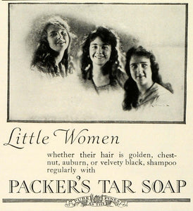 1924 Ad Packers Tar Soap Shampoo Hair Care Beauty Products Little Women THM