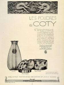 1924 Ad Coty Talcum Face Powder Compact Cosmetics French Makeup Beauty THM