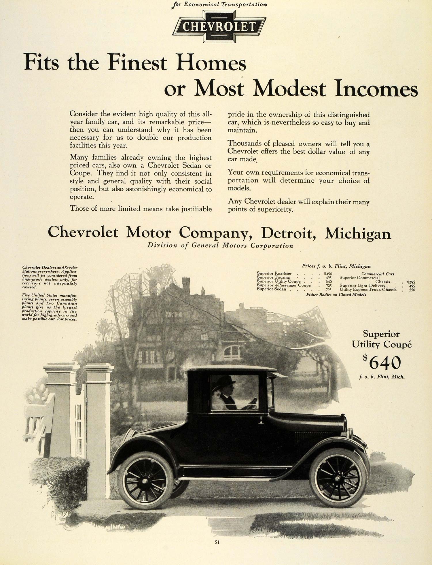 1924 Ad Chevrolet Antique Superior Utility Coupe Automobile General Motors THM