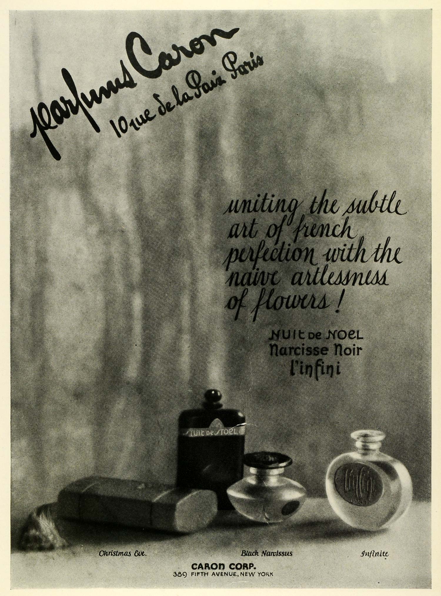 1924 Ad Paris France French Caron Perfume Bottles Fragrance Scents Perfumers THM