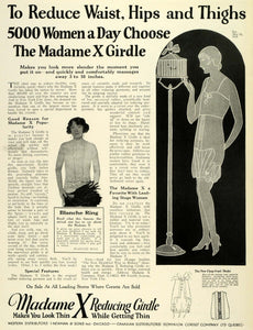 1924 Ad Madame X Reducing Girdle Broadway Stage Singer Actress Blanche Ring THM