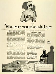 1924 Ad Nurse Zonite Antiseptic Germicide Feminine Personal Hygiene THM