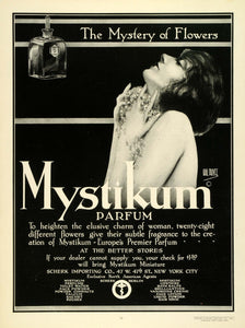 1924 Ad Hal Phyfe Mystikum Parfum Bottle French Perfume Scherk Importing NY THM