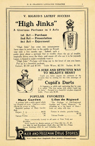 1914 Ad Riker Hegeman Drug Store Perfume Cupid Dart - ORIGINAL ADVERTISING THR1