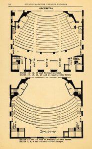 1914 Ad Longacre Theatre Orchestra Balcony Seating - ORIGINAL HISTORIC THR1