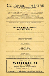 1910 Print Colonial Theatre Ila Grannon Chadwick Trio - ORIGINAL HISTORIC THR1