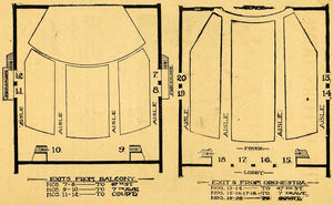 1910 Print Columbia Theatre Floor Plan Seat Layout Map ORIGINAL HISTORIC THR1