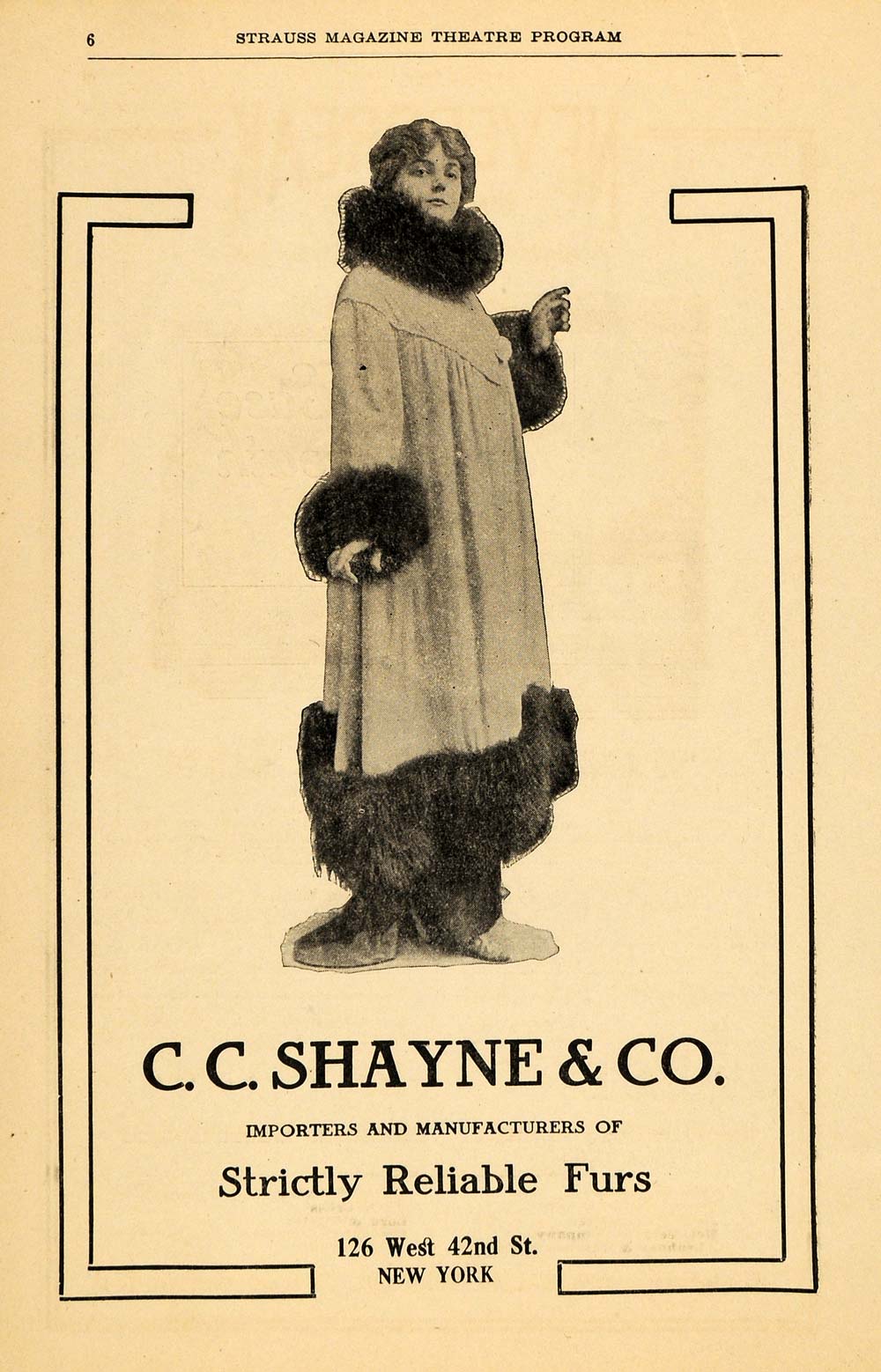 1915 Ad C. C. Shayne Fur Imports Coats Womens Outerwear - ORIGINAL THR1