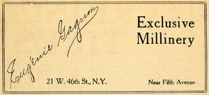 1917 Ad Millinery Hat Maker Accessories Eugenie Hatter - ORIGINAL THR1