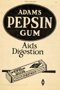 1919 Ad Adams Pepsin Gum Digestion Chicle Candy Health - ORIGINAL THR1