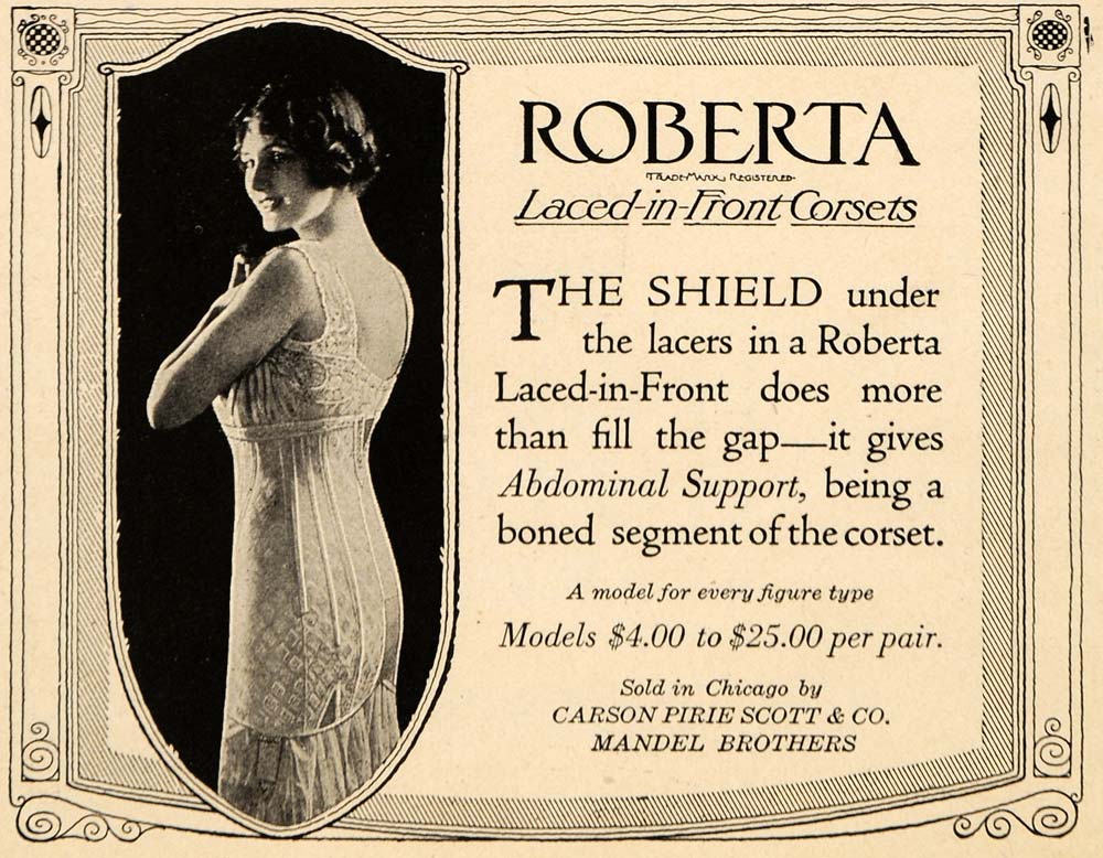 1919 Ad Vintage American Lady Corsets Girdle Fashion Lingerie