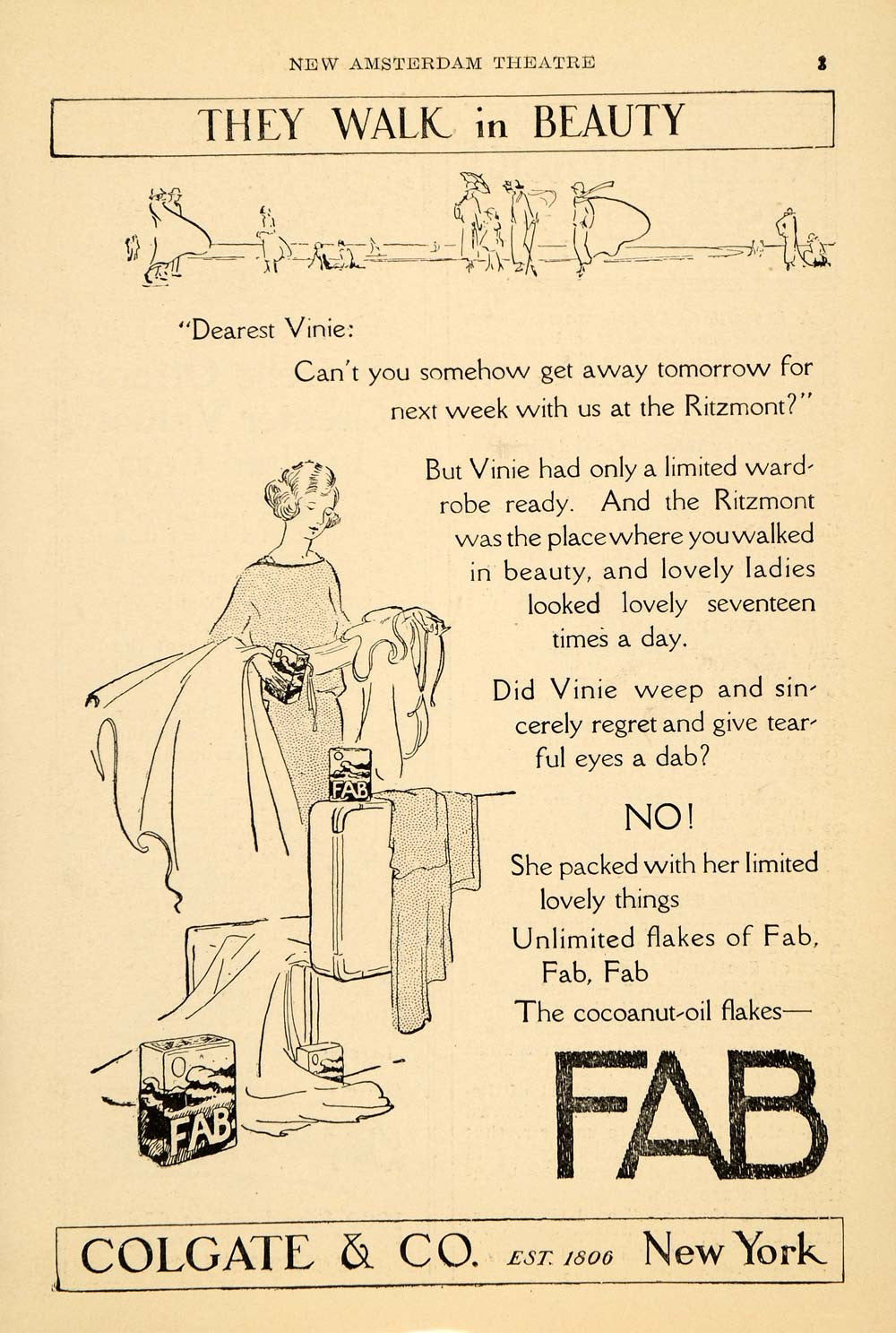 1923 Ad FAB Colgate Palmolive Beauty Ritzmont Detergent - ORIGINAL THR1