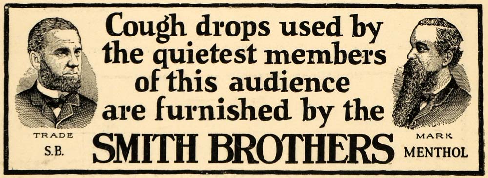 1924 Ad Smith Brothers Cough Drops SB Menthol Theatre - ORIGINAL THR1