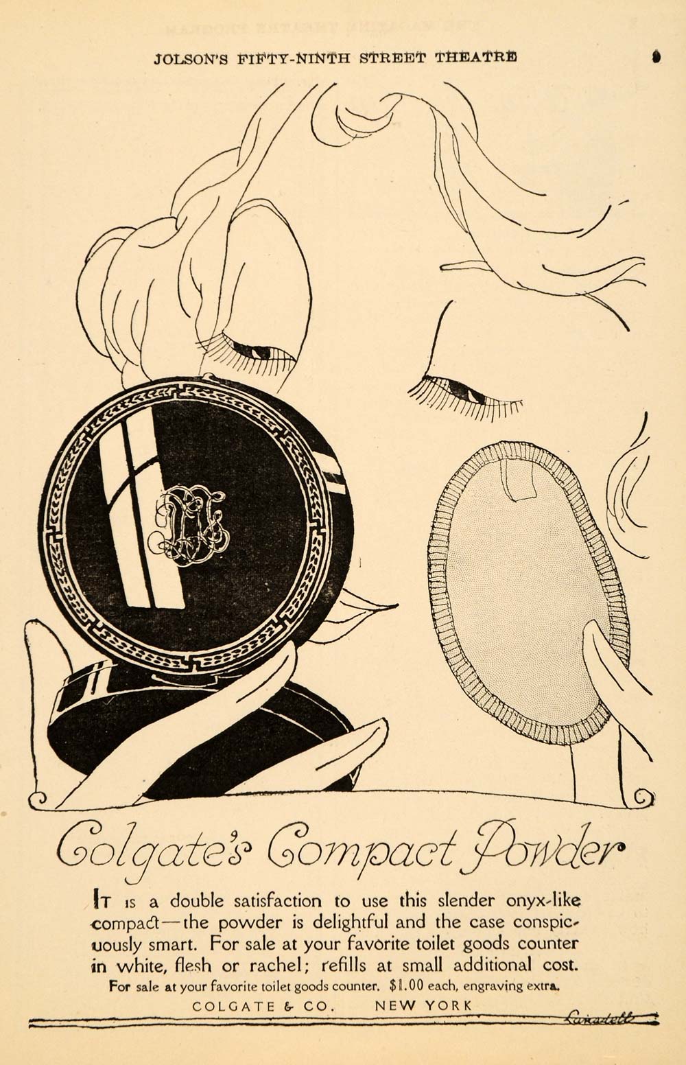 1923 Ad Colgate Compact Powder Beauty Toiletry Facial - ORIGINAL THR1