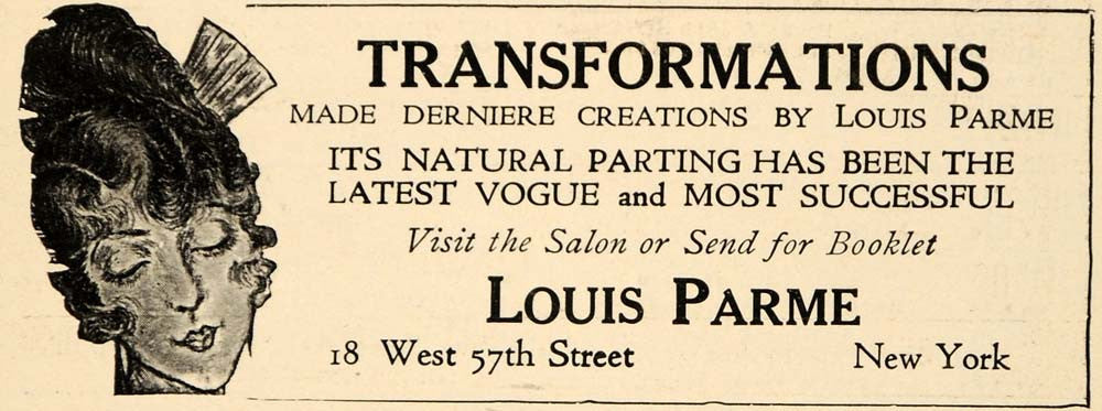1923 Ad Louis Parme Vogue Fashion Salon Beauty Hair - ORIGINAL ADVERTISING THR1 - Period Paper
