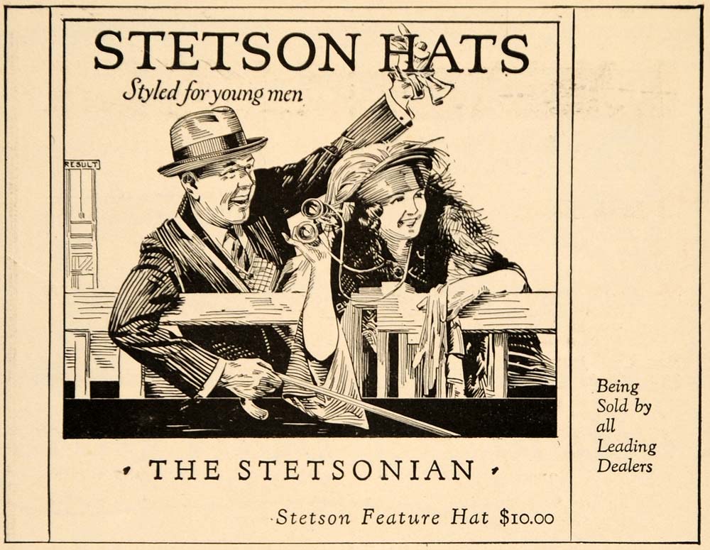 1923 Ad Stetson Hat Stetsonian Custer Accessory Clothes - ORIGINAL THR1