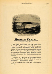 1900 Ad Michigan Central Trains Niagara Falls Station - ORIGINAL TIN1