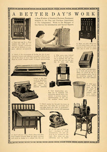 1917 Print Better Day's Work Antique Business Equipment ORIGINAL HISTORIC TIN2