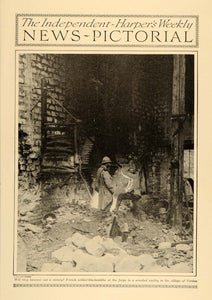 1916 Print WWI French Soldier Blacksmith Smithy Verdun ORIGINAL HISTORIC TIN2