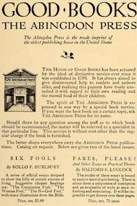 1916 Ad Abingdon Press Books Hurlburt & Luccock Pricing - ORIGINAL TIN2