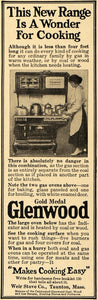 1917 Ad Gold Medal Weir Glenwood Cooking Range WWI - ORIGINAL ADVERTISING TIN2
