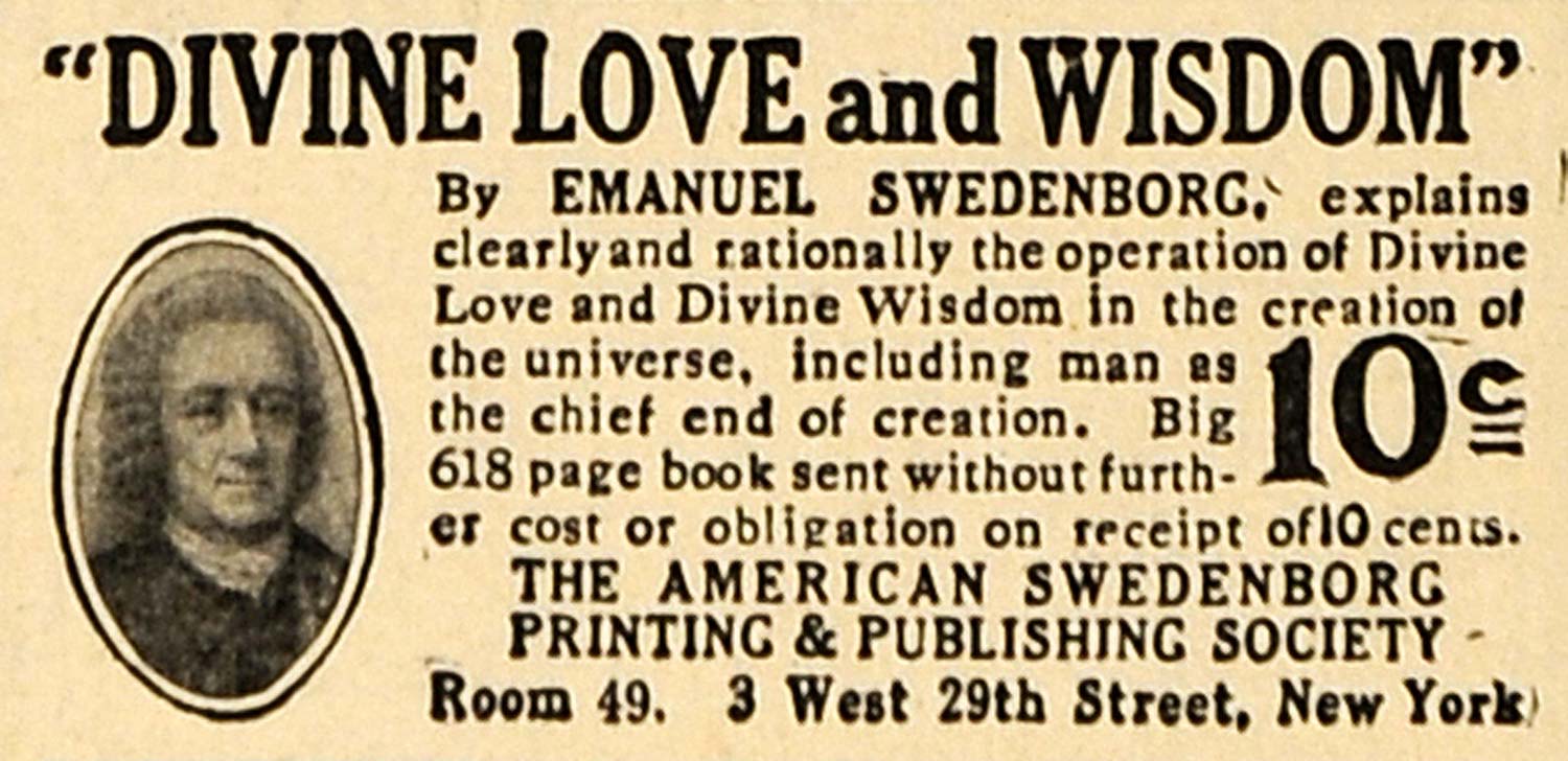 1917 Ad Divine Love Wisdom Book Emanuel Swedenborg WWI - ORIGINAL TIN2