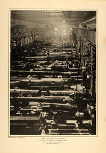 1916 Print Naval Battleships Gun Factory Washington WWI ORIGINAL HISTORIC TIN2