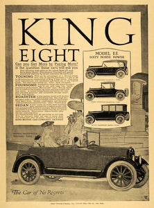 1916 Ad King Eight Antique Automobile Models 60 HP WWI - ORIGINAL TIN2