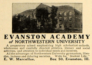1916 Ad Evanston Academy Northwestern Marcellus School - ORIGINAL TIN2