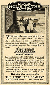 1916 Ad Aeroshade Waukesha Porch Shade Home Fabric - ORIGINAL ADVERTISING TIN2
