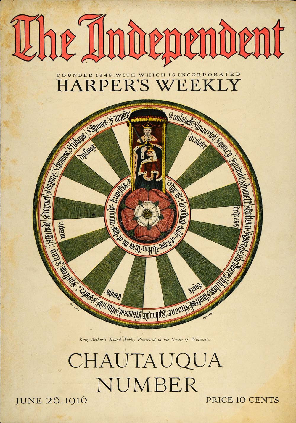1916 Cover Chautauqua Number King Arthur Round Table - ORIGINAL TIN2 - Period Paper
