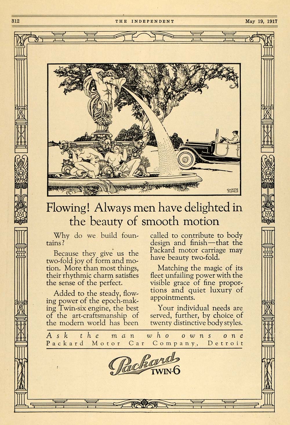 1917 Ad Packard Twin 6 Car Garth Jones Illustration - ORIGINAL ADVERTISING TIN2