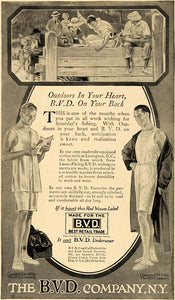 1917 Ad B. V. D. Company Union Suits Drawers Underwear - ORIGINAL TIN2