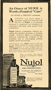 1916 Ad Nujol Cure Constipation Rockefeller Dynasty - ORIGINAL ADVERTISING TIN2