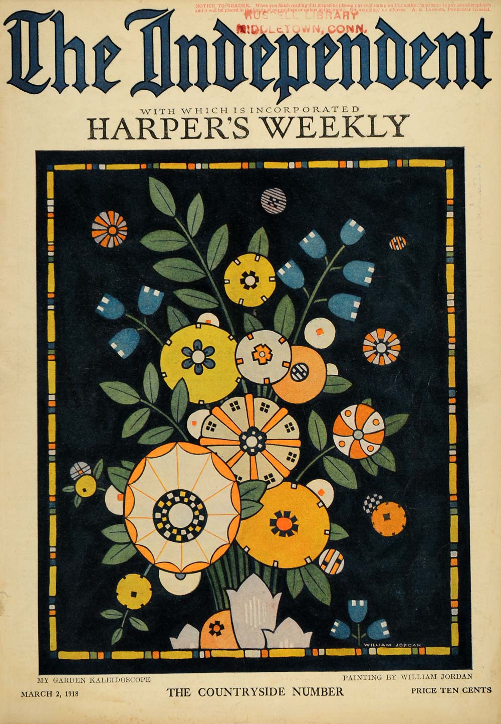 1918 Cover The Independent Painted William Jordan - ORIGINAL TIN2