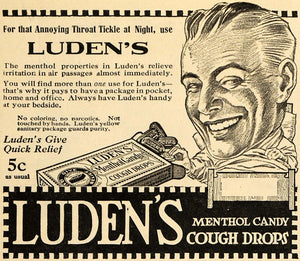 1918 Ad Ludens Menthol Candy Cough Drops Prestige Brand - ORIGINAL TIN2