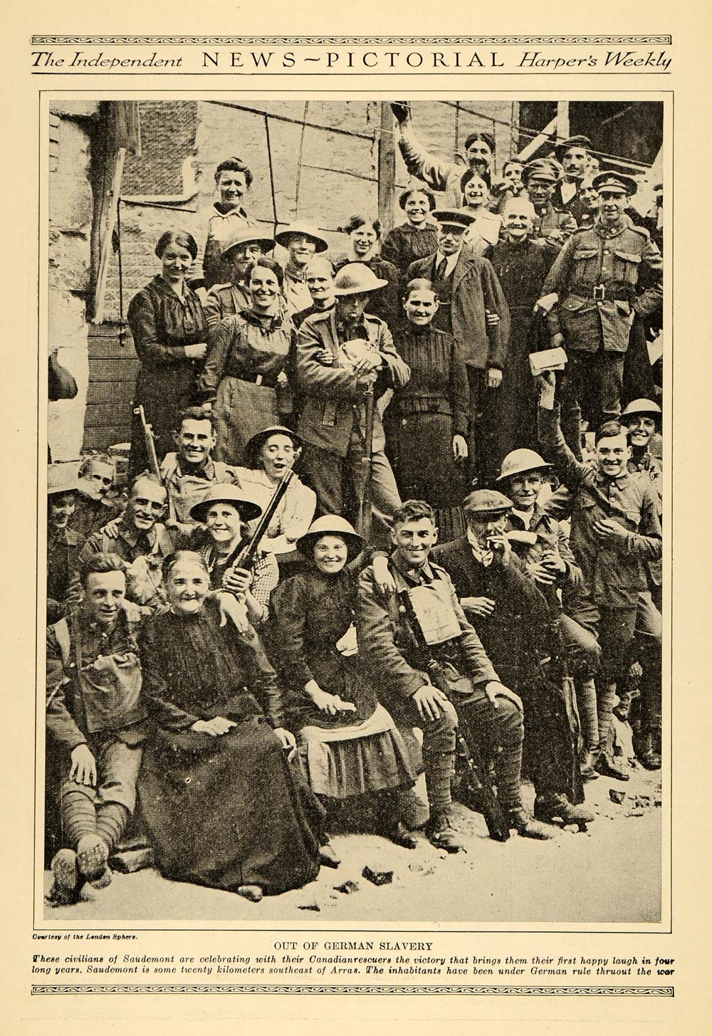 1918 German Slave World War I Saudemont Canadian Rescue ORIGINAL HISTORIC TIN2