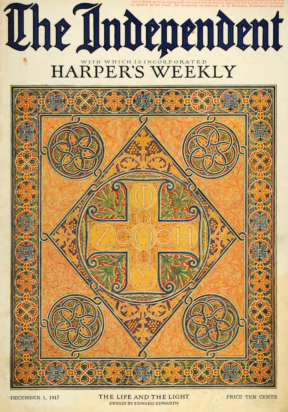 1917 Cover Independent Harper Weekly Life Light Edwards - ORIGINAL TIN2