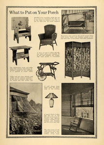 1918 Article Porch Furniture Chair Room Divide Decorate - ORIGINAL TIN2