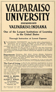 1916 Ad Valparaiso University Lutheran Association Cost - ORIGINAL TIN2