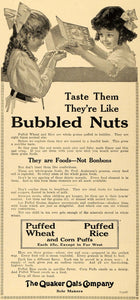1917 Ad Girls Share Puffed Wheat Rice Corn Puffs Quaker - ORIGINAL TIN2