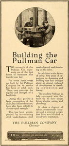 1917 Ad Building the Pullman Car Train Railroad Railway - ORIGINAL TIN2