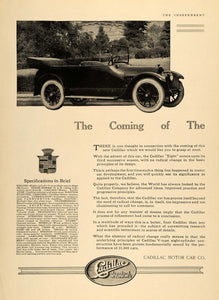 1916 Ad WWI Cadillac Antique Phaeton Roadster Coupe - ORIGINAL ADVERTISING TIN3