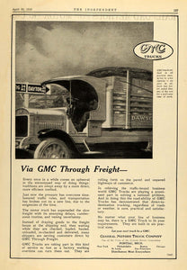 1918 Ad WWI GMC Through Freight Trucks General Motors - ORIGINAL TIN3