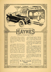 1916 Ad Haynes Model 40 Touring Car Antique Light 6 WWI - ORIGINAL TIN3