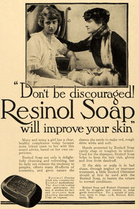 1916 Ad Resinol Soap Clear Complexion Skin Scalp Hair - ORIGINAL TIN3